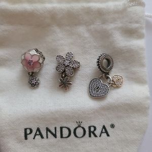 Lot of 3 Authentic Pandora Charms